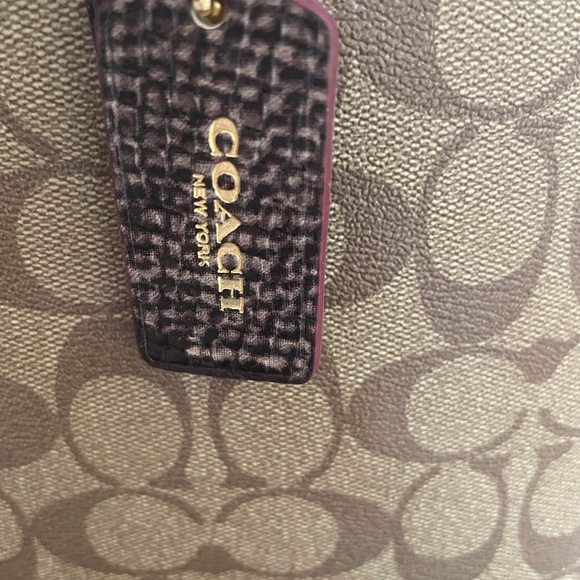 COACH Signature Sierra Satchel Bag Handbag with Exotic Mixed Trim - Picture 5 of 7